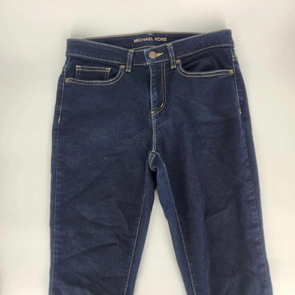Michael Kors Izzy Cropped Skinny Dark Blue Jeans Size 6